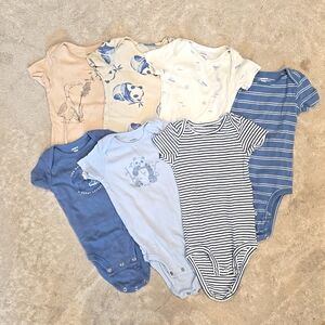 7 Pack - Baby Boy Onesies 12 MO